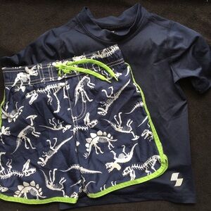 Carters swim shorts and place sport rash guard